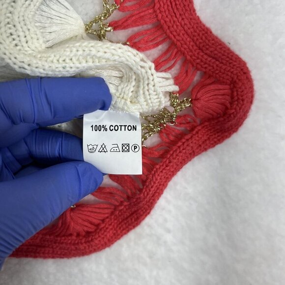 Blue Moon Womens M Multicolor Chevron Crochet Tank Top Open Knit Artsy Boho - Picture 8 of 9